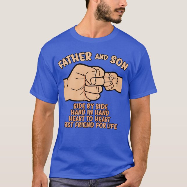 father and son fist bump friend T-Shirt (Front)