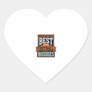 Father and Son Football Buddies Vintage Shirt Desi Heart Sticker
