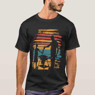 father and son grilling BBQ vintage T-Shirt