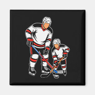 Father And Son Ice Hockey Matching Dad  Magnet