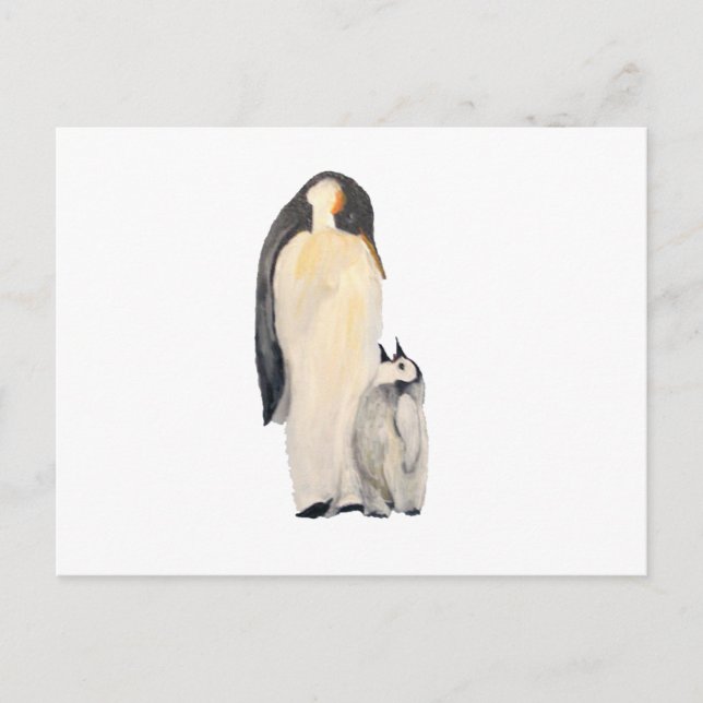 "Father And Son Penguin" Horizontal Postcard (Front)