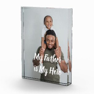 Father and Son Photo Block Gift Keepsake Decor