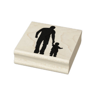 Father and Son Rubber Stamp