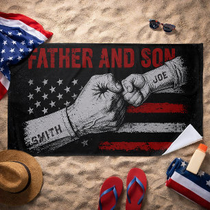 Father And Son Unbreakable Bond Father's Day Gifts Beach Towel