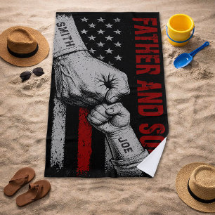Father And Son Unbreakable Bond Father's Day Gifts Beach Towel