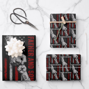 Father And Son Unbreakable Bond Father's Day Gifts Wrapping Paper Sheet