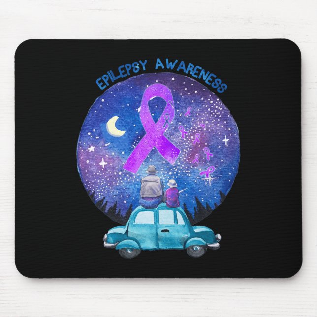 Father and Son Watching Star Epilepsy Awareness  Mouse Pad (Front)