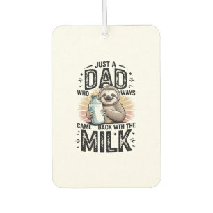 father and son with milk sloth graphic design-01 car air freshener