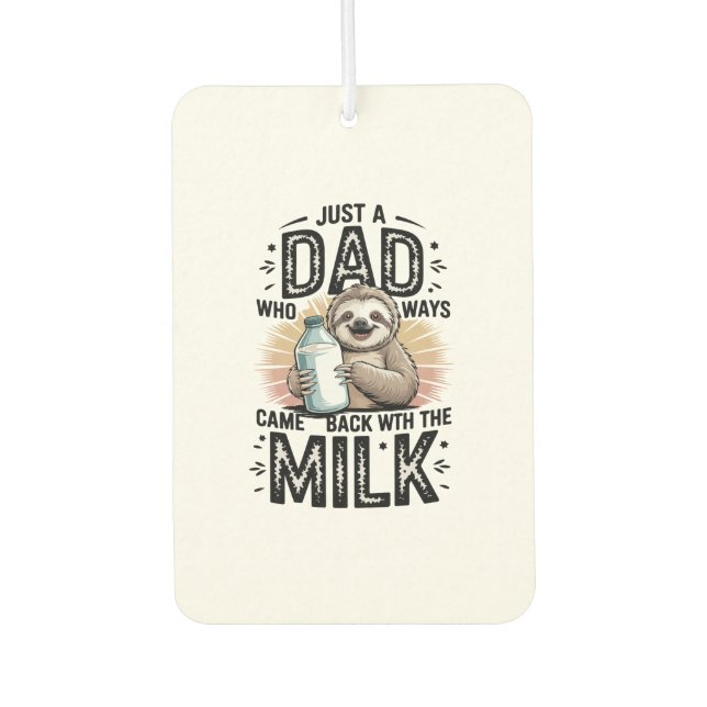father and son with milk  sloth graphic design-01 car air freshener (Front)