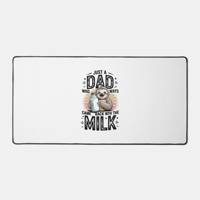 father and son with milk  sloth graphic design-01 desk mat (Front)