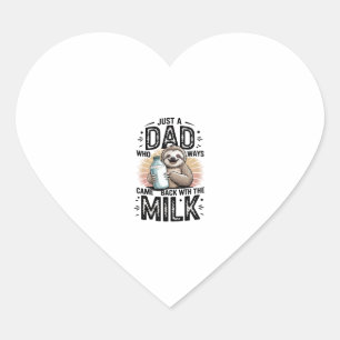father and son with milk  sloth graphic design-01 heart sticker