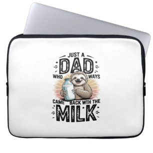 father and son with milk sloth graphic design-01 laptop sleeve