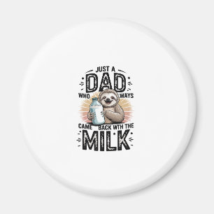 father and son with milk sloth graphic design-01 magnet