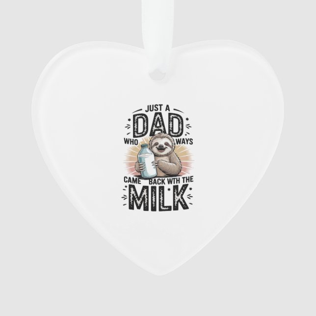 father and son with milk  sloth graphic design-01 ornament (Front)