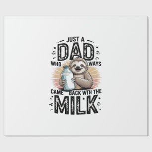 father and son with milk sloth graphic design-01 wrapping paper