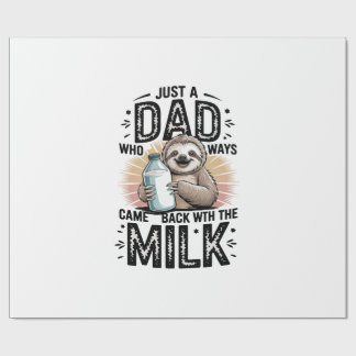 father and son with milk sloth graphic design-01 wrapping paper
