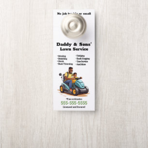 Father and song Lawn Service Door Hanger