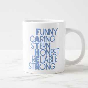 Father Attributes Crossword Art Large Coffee Mug