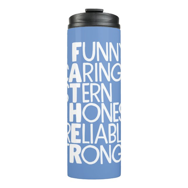 Father Attributes Crossword Art Thermal Tumbler (Front)