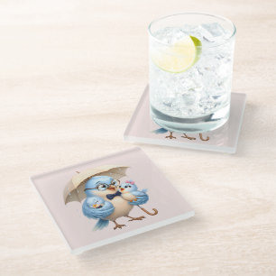 Father Bird Family Square Coaster
