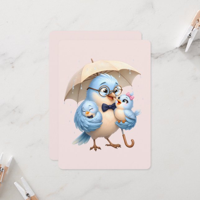 Father Bird Folded Card  (Front/Back In Situ)