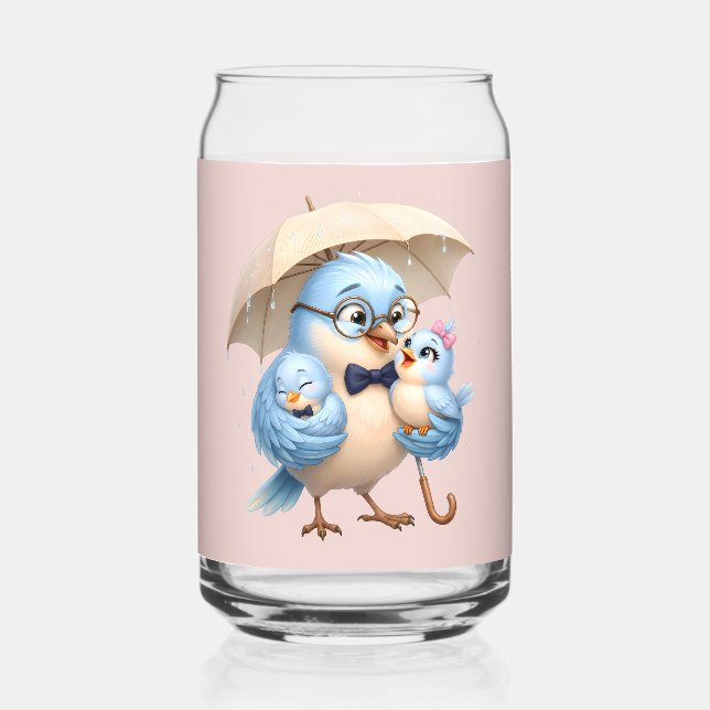 Father Bird Glass Drinkware gift (Front)