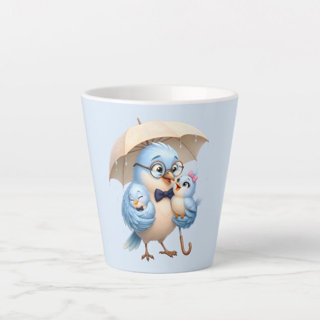 Father Bird Latte Mug Gift for Dad (Front)