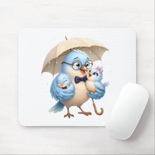 Father Bird Mouse Pad Family Design