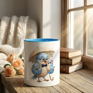 Father Bird Sheltering His Little Ones Mug
