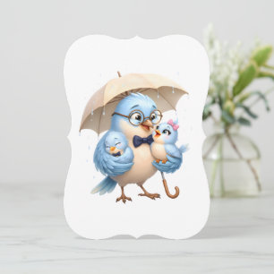 Father Bird Umbrella Thank You Card