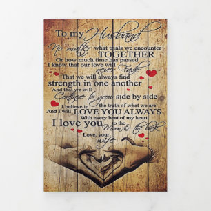 Father Birthday Gift   Letter To My Husband Tri-Fold Announcement