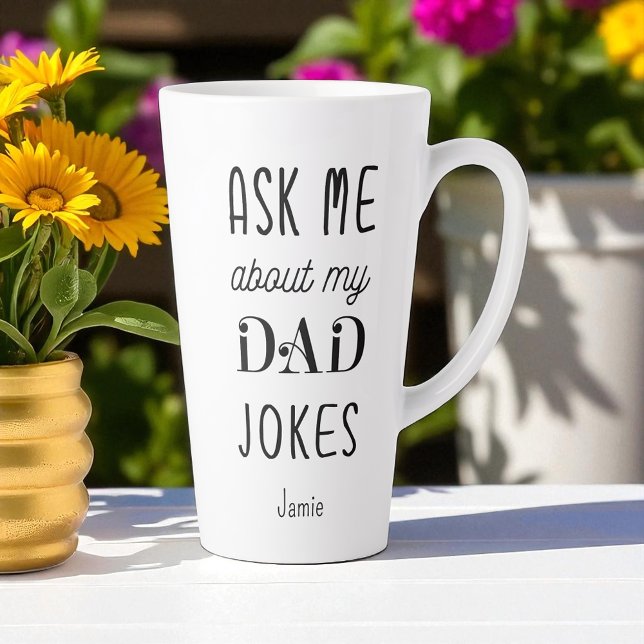 Father Black White Dad Quote Funny  Latte Mug (Creator Uploaded)