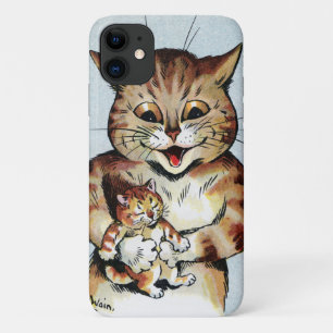 Father Cat Holding a Kitten, Louis Wain iPhone 11 Case