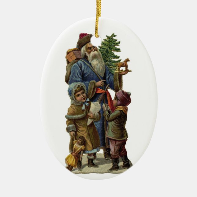 Father Christmas Ceramic Tree Decoration (Front)