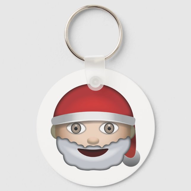 Father Christmas Emoji Key Ring (Front)