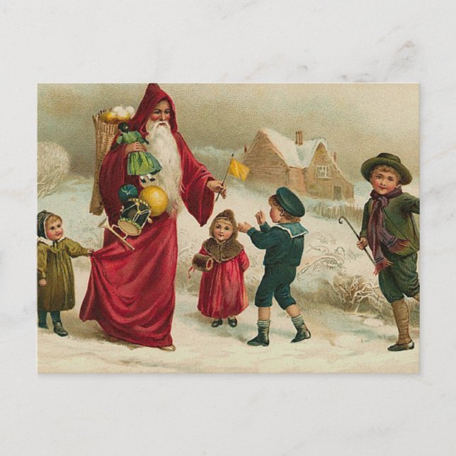 Father Christmas Holiday Postcard (Front)