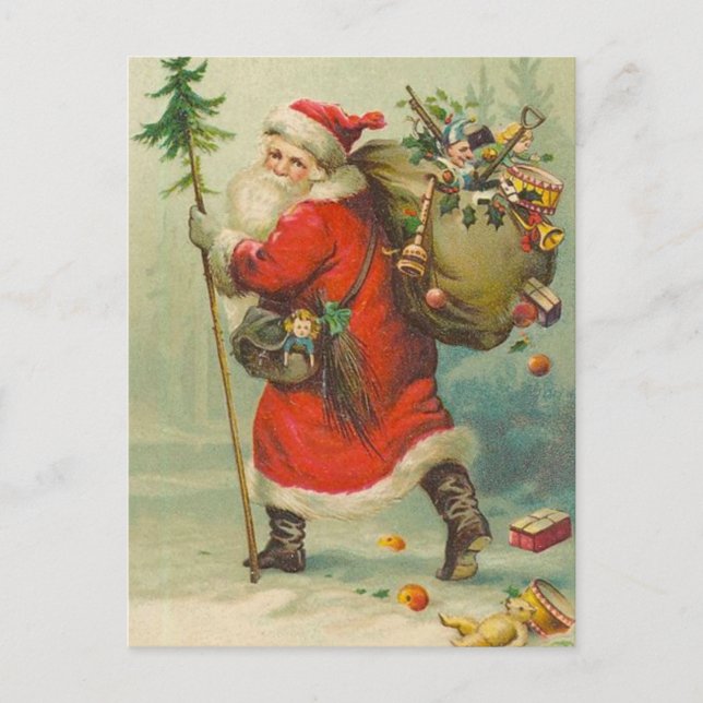Father Christmas on his way Post Card (Front)