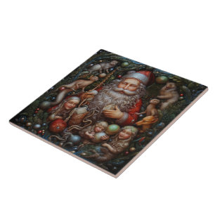 Father Christmas Santa Claus Spanish Teracota Ceramic Tile