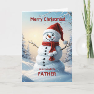 Father Christmas Snowman  Holiday Card