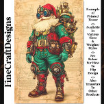Father Christmas Steampunk Vibe BL6 Decoupage Tissue Paper<br><div class="desc">🖤 Father Christmas Steampunk Vibe Decoupage Tissue Paper. Bring a twist of steampunk to your holiday projects with this adventurous Santa tissue paper! This design features a mechanical-minded Santa decked out with goggles, gears, and a backpack full of whimsical contraptions, perfect for adding character to decoupage, mixed media, or gift...</div>
