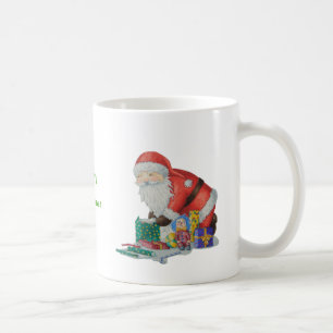 father christmas striped stocking wrapped gifts coffee mug