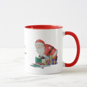 father christmas striped stocking wrapped gifts mug