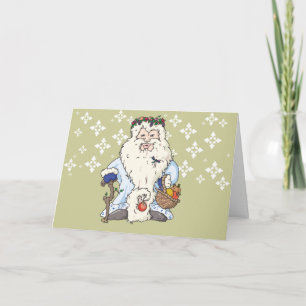 Father Christmas w/blue gloves and a dragonfly Holiday Card
