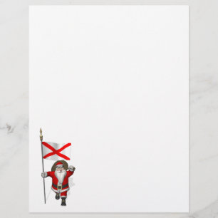 Father Christmas With Flag Of Alabama