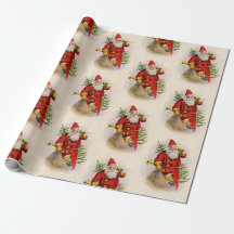 Father Christmas WITH TOYS GIFT Wrapping Paper