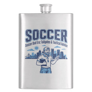 Father Coach Clipboard Tactical Advice City Skylin Hip Flask
