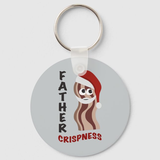 Father Crispness! Bacon Key Ring (Front)