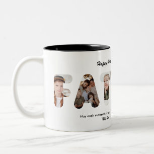 Father Custom Photo Collage Personalized Dad Two-Tone Coffee Mug