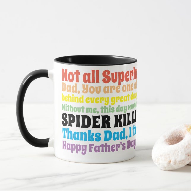 Father Dad Funny Quotes Wishes from Daughter Mug (With Donut)