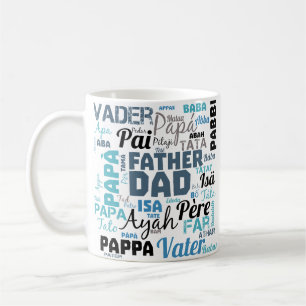 Father Dad Typography Word Cloud Coffee Mug
